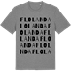 Mid Heather Gray t-shirt med Flolanda ordlek t-shirt