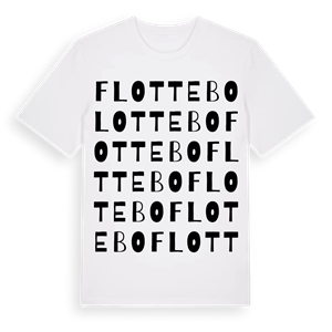 Flottebo ordlek t-shirt – ekologisk bomull t-shirt från Pinshirt