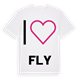 White t-shirt med Jag älskar Fly t-shirt stort tryck