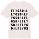 Vintage White t-shirt med Flygsdal ordlek t-shirt