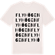 Vintage White t-shirt med Flyhögen ordlek t-shirt