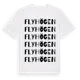 White t-shirt med Flyhögen ordlek t-shirt
