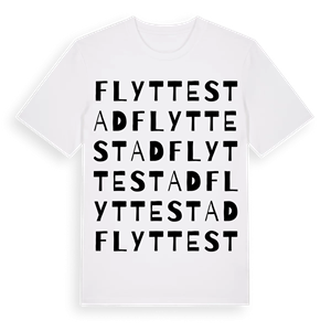 Flyttestad ordlek t-shirt – ekologisk bomull t-shirt från Pinshirt