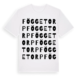 Föggetorp ordlek t-shirt – ekologisk bomull t-shirt från Pinshirt