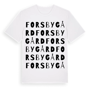 Forsby gård ordlek t-shirt – ekologisk bomull t-shirt från Pinshirt