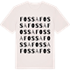 Vintage White t-shirt med Fossa ordlek t-shirt