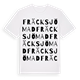 White t-shirt med Fräcksjömad ordlek t-shirt