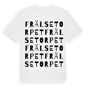 Frälsetorpet ordlek t-shirt – ekologisk bomull t-shirt från Pinshirt