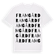White t-shirt med Framgård ordlek t-shirt