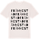 Vintage White t-shirt med Främmestad ordlek t-shirt