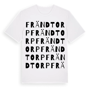 Frändtorp ordlek t-shirt – ekologisk bomull t-shirt från Pinshirt