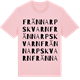 Pink Cotton t-shirt med Frännarpskvarn ordlek t-shirt