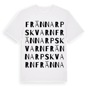 Frännarpskvarn ordlek t-shirt – ekologisk bomull t-shirt från Pinshirt