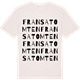 Vintage White t-shirt med Fransatomten ordlek t-shirt