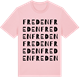 Pink Cotton t-shirt med Freden ordlek t-shirt