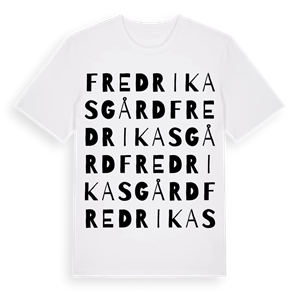 Fredrikas Gård ordlek t-shirt – ekologisk bomull t-shirt från Pinshirt