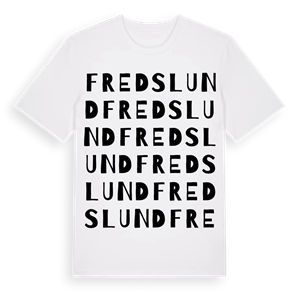 Fredslund ordlek t-shirt – ekologisk bomull t-shirt från Pinshirt
