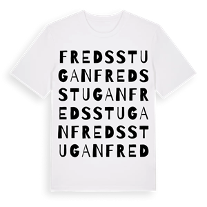 Fredsstugan ordlek t-shirt – ekologisk bomull t-shirt från Pinshirt