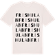 Vintage White t-shirt med Frishulan ordlek t-shirt