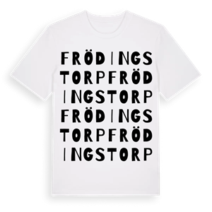 Frödingstorp ordlek t-shirt – ekologisk bomull t-shirt från Pinshirt