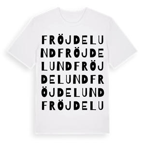 Fröjdelund ordlek t-shirt – ekologisk bomull t-shirt från Pinshirt