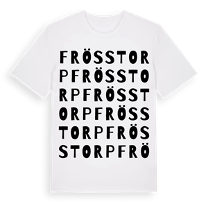 Frösstorp ordlek t-shirt – ekologisk bomull t-shirt från Pinshirt