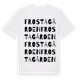 White t-shirt med Frostagården ordlek t-shirt