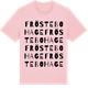 Pink Cotton t-shirt med Fröstebo hage ordlek t-shirt