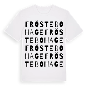 Fröstebo hage ordlek t-shirt – ekologisk bomull t-shirt från Pinshirt