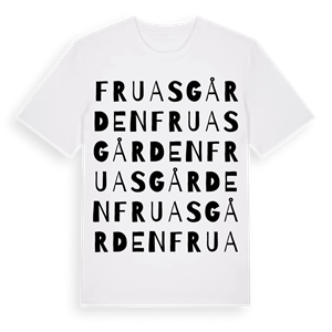 Fruasgården ordlek t-shirt – ekologisk bomull t-shirt från Pinshirt