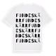 White t-shirt med Fundeskärr ordlek t-shirt