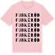 Pink Cotton t-shirt med Funkeröd ordlek t-shirt