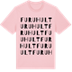 Pink Cotton t-shirt med Furuhult ordlek t-shirt
