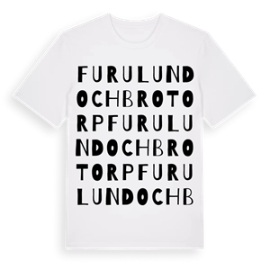 Furulund och Brotorp ordlek t-shirt – ekologisk bomull t-shirt från Pinshirt