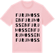 Pink Cotton t-shirt med Furumossen ordlek t-shirt