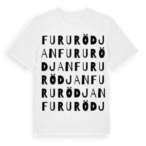Fururödjan ordlek t-shirt – ekologisk bomull t-shirt från Pinshirt