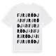 White t-shirt med Fururödjan ordlek t-shirt