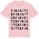 Pink Cotton t-shirt med Furusäter ordlek t-shirt