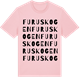 Pink Cotton t-shirt med Furuskogen ordlek t-shirt