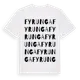 White t-shirt med Fyrunga ordlek t-shirt