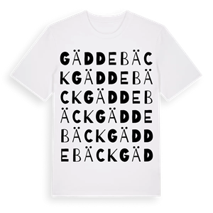 Gäddebäck ordlek t-shirt – ekologisk bomull t-shirt från Pinshirt