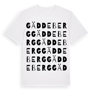 Gäddeberg ordlek t-shirt – ekologisk bomull t-shirt från Pinshirt