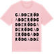 Pink Cotton t-shirt med Gadderöd ordlek t-shirt