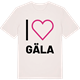 Vintage White t-shirt med Jag älskar Gäla t-shirt stort tryck