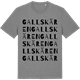 Mid Heather Gray t-shirt med Gallskären ordlek t-shirt