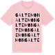 Pink Cotton t-shirt med Galtemon ordlek t-shirt