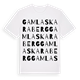 White t-shirt med Gamla Skaraberg ordlek t-shirt