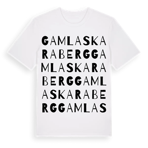 Gamla Skaraberg ordlek t-shirt – ekologisk bomull t-shirt från Pinshirt