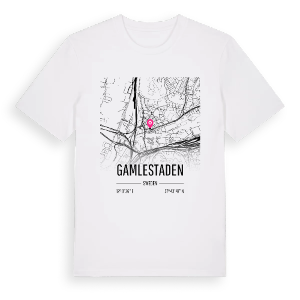 Gamlestaden karta t-shirt – ekologisk bomull t-shirt från Pinshirt