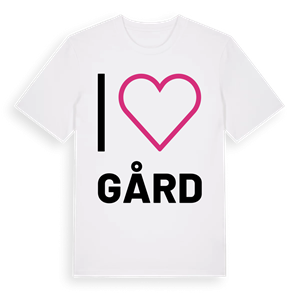 Jag älskar Gård t-shirt stort tryck – ekologisk bomull t-shirt från Pinshirt